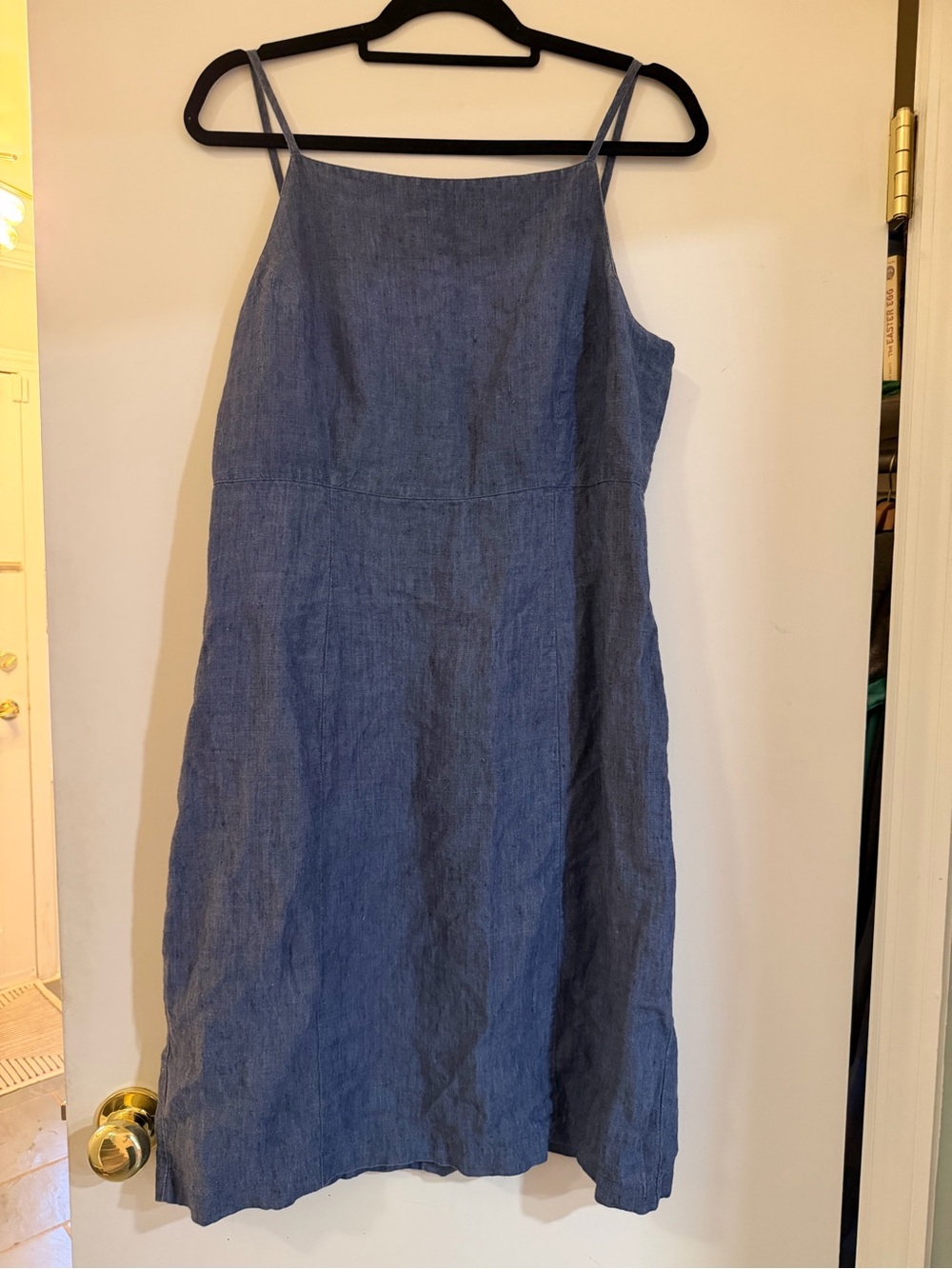 Vintage GAP 100% Linen Dress | Size 14 | Blue Coastal Grandma Midi